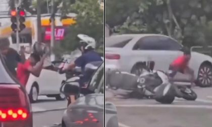 Hombre atropelló a ladrones que acababan de hurtar a un ciudadano en un semáforo
